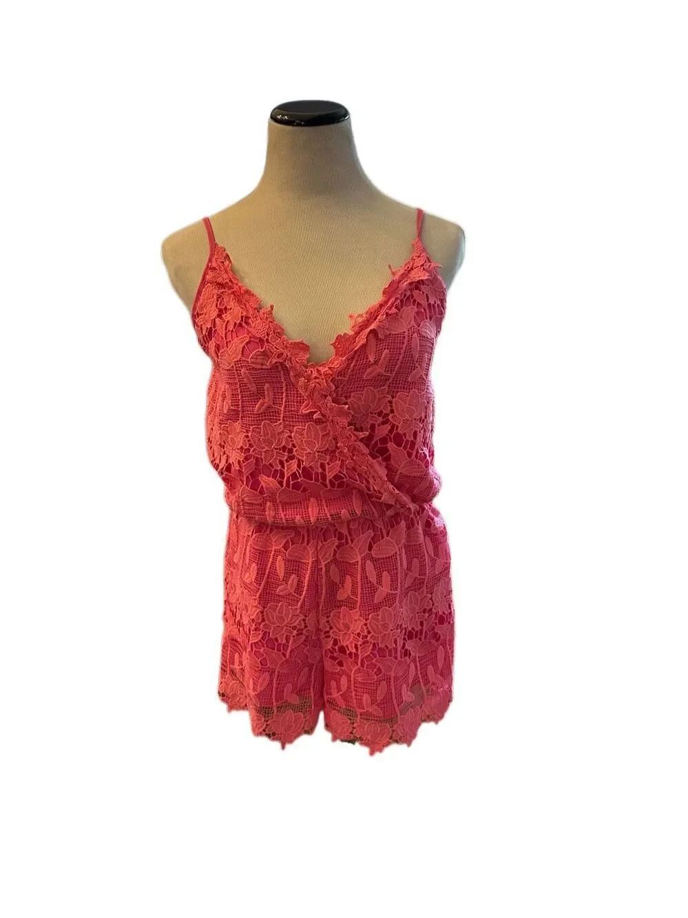 Ark & Co. Hot Pink Lace Overlay Romper Sz S